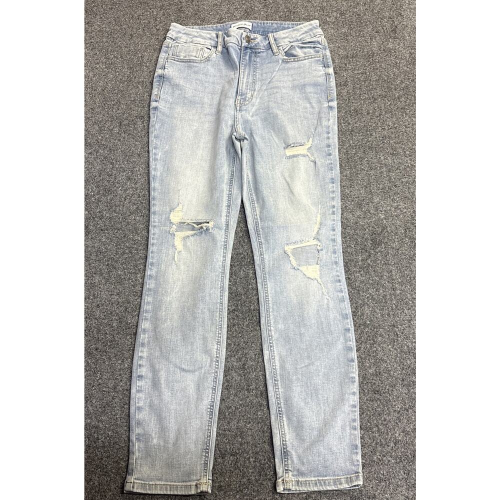 NWOT Studio Blue Womens 28 Light Wash Distressed Ripped Skinny Jeans